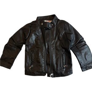 Kids Black Faux Leather Jacket